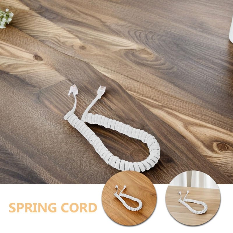 DECHOUS 3pcs Coiled Landline Phone Cord Set, Curly Telephone Receiver Cable with Stretchable Spring Design for Home and Office Landline Phones - Image 3