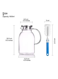 Glass Pitcher Coffee and Tea Carafes Glass Jug Can Be Heated Coffee Pot Nordic Teapot Cool Cup Heat resistant Cover Juice Jug Filter 1800ml - pzsku/Z510C693B6C7E3D42E88BZ/45/_/1647343550/e0b79a99-73c7-401a-b53c-632981d06627