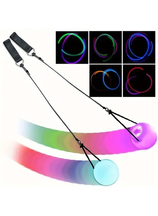 2pcs LED Glow Balls Soft Rainbow Fade High Strobe Spinning Light For Beginners Professionals - Image 3