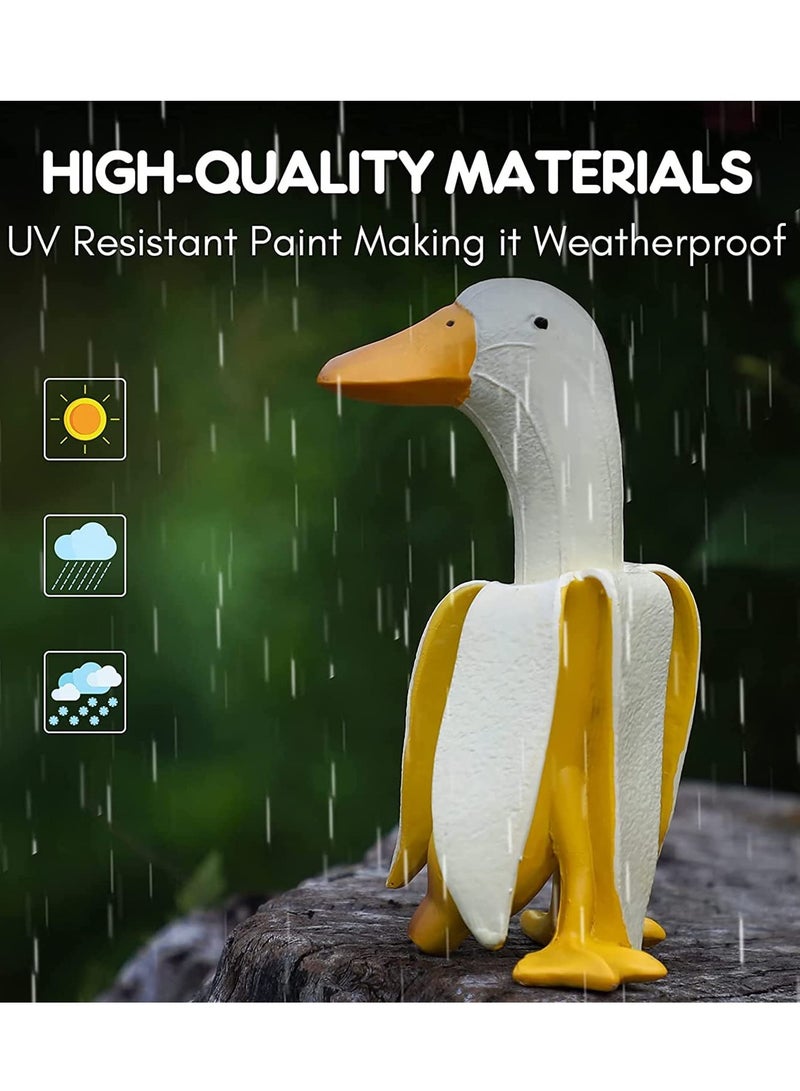 SOLARAE Garden Sculptures, Statues Garden Decor, Creative Banana Duck Garden Art Decorations, Garden Gnome Statues Suitable for Patio Lawn Yard Office Outdoor Decor Housewarming Garden Art Gift - Image 3