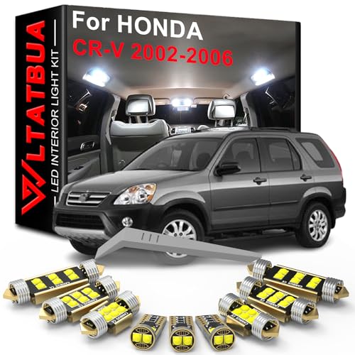 WLTATBUA LED Interior Light Kit Package Replacement for Honda CRV CRV 2002 2003 2004 2005 2006 Super Bright 6000K White License Plate Bulbs Install Tool - Image 1