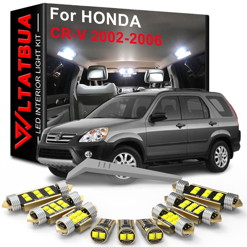 WLTATBUA LED Interior Light Kit Package Replacement for Honda CRV CRV 2002 2003 2004 2005 2006 Super Bright 6000K White License Plate Bulbs Install Tool - Image 3