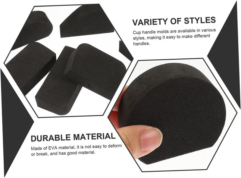 Healifty 24pcs DIY EVA Mug Handle Molds for Pottery Cup Handle Making Non Deformable Clay Tool with Multiple Styles for Creative Ceramic Crafting - Image 4