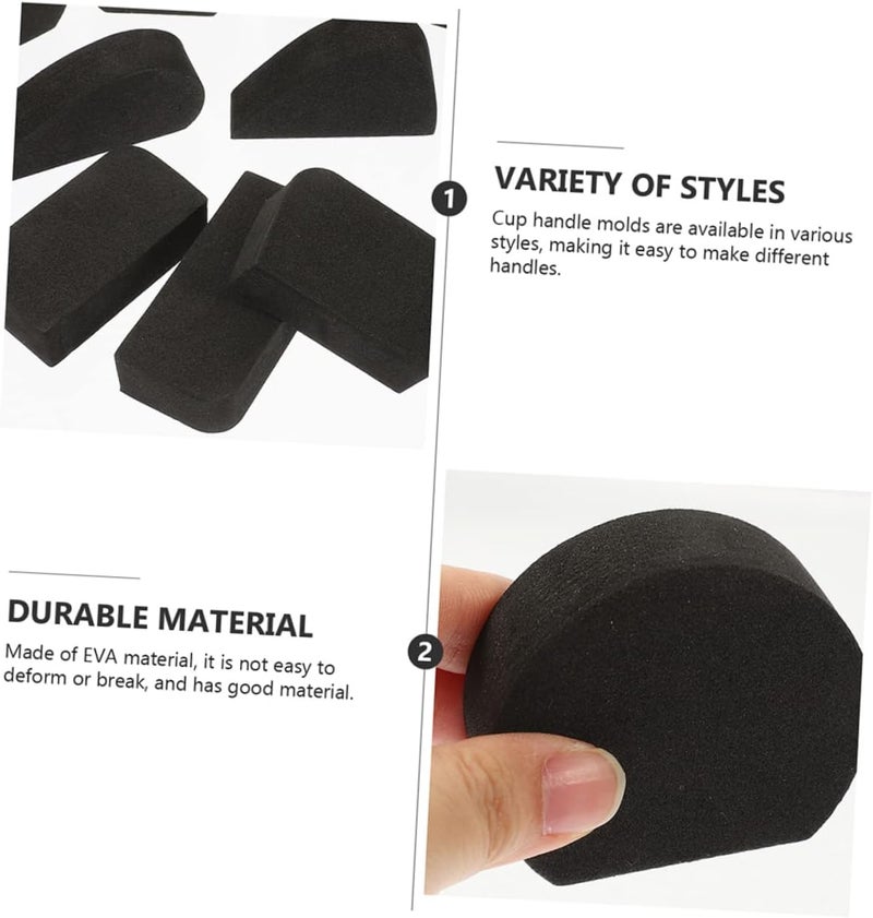 Healifty 24pcs DIY EVA Mug Handle Molds for Pottery Cup Handle Making Non Deformable Clay Tool with Multiple Styles for Creative Ceramic Crafting - Image 3