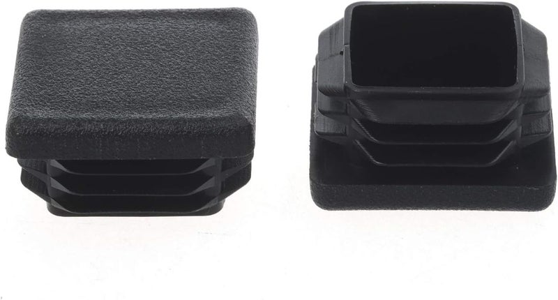 Timsec 1 Inch Square Plastic Plug, End Caps for Tubing Pipe OD 1" x 1" (not ID), Steel Chair Leg End Caps, Bar Stool Glides Inserts, Fence Plugs, Furniture or Fitness Equipment End Caps (12 Packs) - Image 1