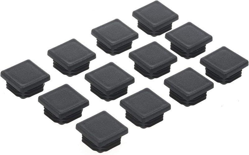 Timsec 1 Inch Square Plastic Plug, End Caps for Tubing Pipe OD 1" x 1" (not ID), Steel Chair Leg End Caps, Bar Stool Glides Inserts, Fence Plugs, Furniture or Fitness Equipment End Caps (12 Packs) - Image 5