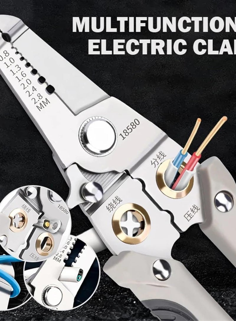 GGOOT Wire Stripping Pliers Multifunctional Electrician Special Wire Splitting Pliers Universal Industrial Hardware Tools Cable Pliers Multi-Functional Wire Splitting Pliers (Color : Style4 18cm)  - Image 2