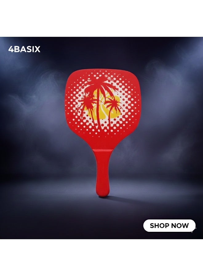 4basix Beach Paddleball Racket Set Red Paddle Ball Racket with Small Ball and Mesh Net Carry Bag - Image 2