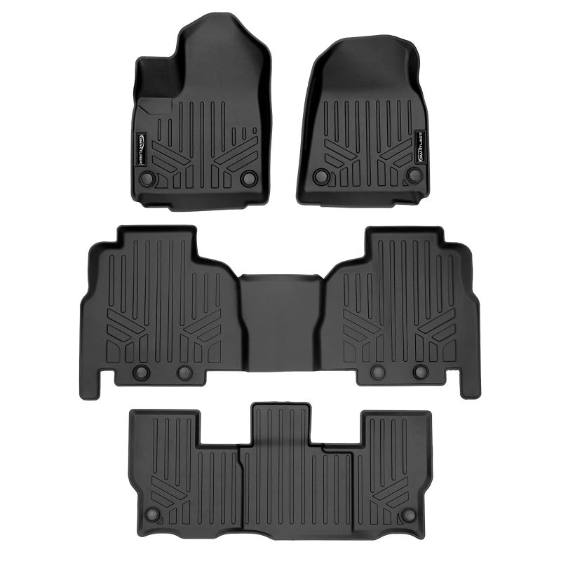 SMARTLINER All Weather Custom Fit 3 Row Floor Mat Liner Set Compatible with 20222025 Jeep Grand Wagoneer