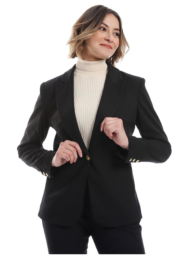 Esla Single Buttoned Basic Blazer  - Image 1