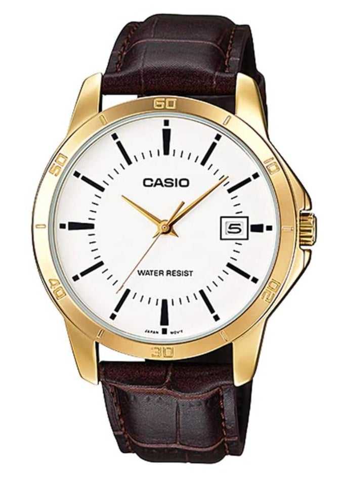 CASIO Casio Men's Water Resistant Analog Watch MTP-V004GL-7AUDF - Brown  - Image 1