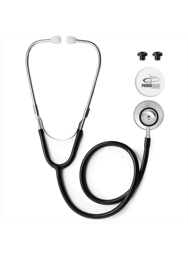 PRIMACARE - PrimaCare DS-9290-BK Adult Size 22" Stethoscope for Diagnostics and Screening Instrument, Lightweight and Aluminum Double Head Flexible Stethoscope, Black - Image 1