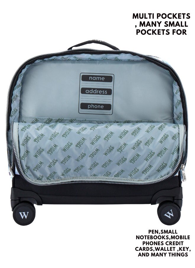Wires 3 Piece Kids School Trolley Bag laptop compartment 8 Wheels With Lunch bag & Pencil Case  - Image 3