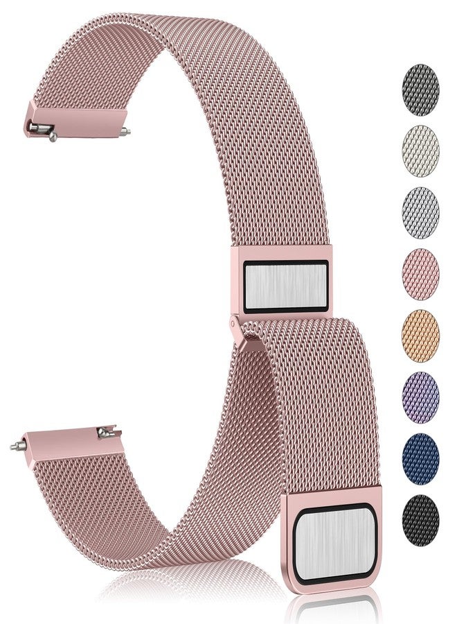 Meliya Metal Bands Compatible with IDW13,IDW16,IDW19 Smartwatch Bands, 22mm Stainless Steel Metal Replacement Strap for Fitpolo IDW13/Woneligo W13 Smartwatch Bands,ENOMIR/TOOBUR/MILOUZ/Gydom/Faweio/Veryfit IDW19 Smartwatch Bands (Rose Pink) - Image 2