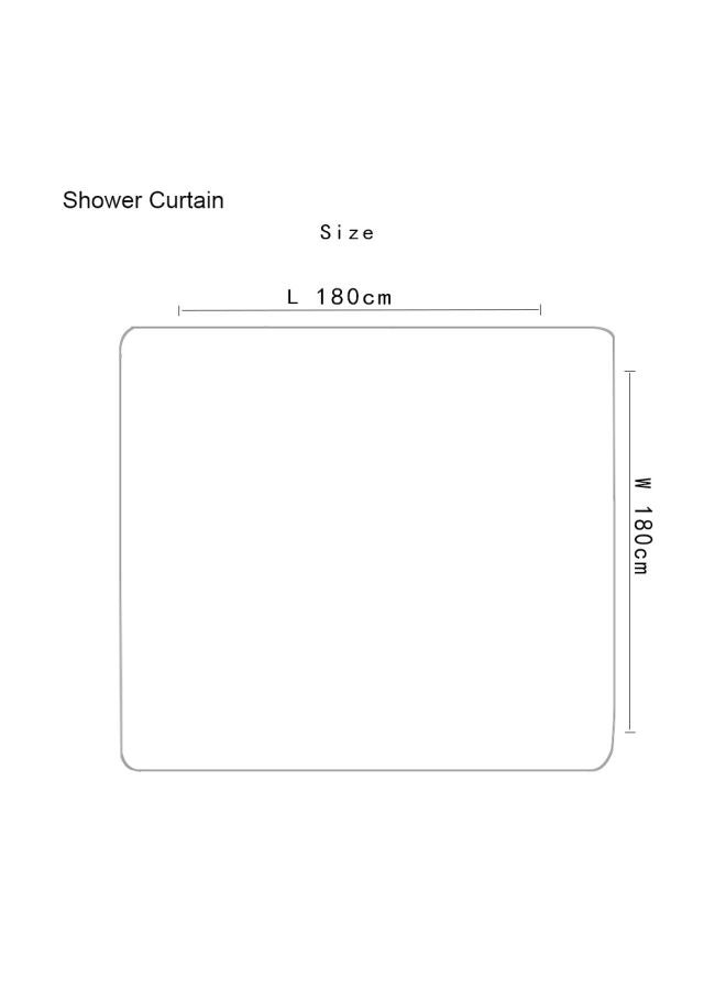 NIBEMINENT 4-Piece Elephant Printed Shower Curtain Set Brown/White 40x4x30centimeter - Image 3