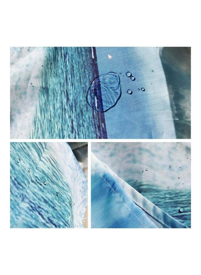 NIBEMINENT 4-Piece Elephant Printed Shower Curtain Set Brown/White 40x4x30centimeter - Image 4