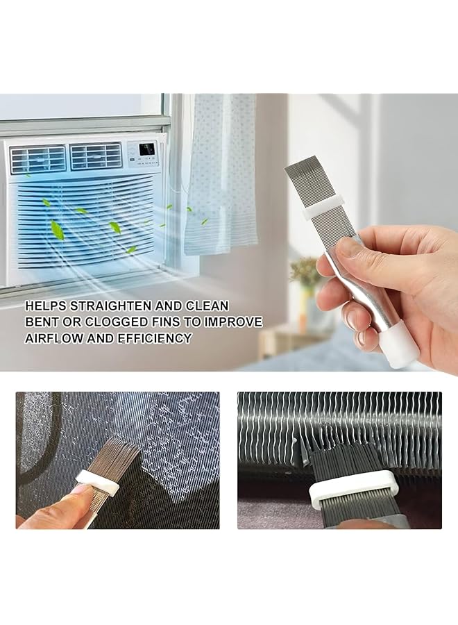 KASTWAVE Air Conditioner Coil Cleaning Brush Set, 1 Dual-Sided Evaporator Coil Cleaner & 1 Ac Fin Comb, Hvac Cleaner For Efficient Maintenance - Image 4