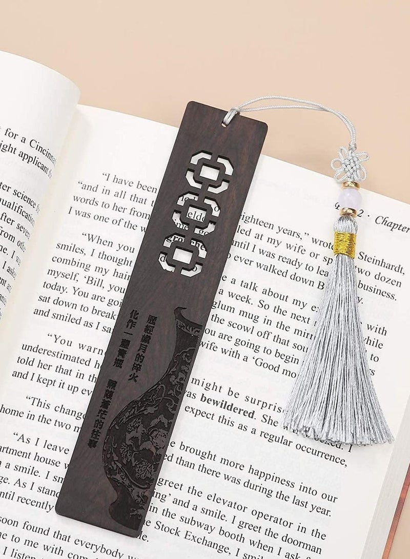 SYOSI Handmade Wooden Bookmark Gift Box Set, Wooden Bookmark With Beautiful Tassels, Bookmark is a Unique Gift for Teachers, Students, Men and Women - Image 3
