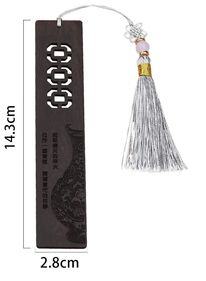SYOSI Handmade Wooden Bookmark Gift Box Set, Wooden Bookmark With Beautiful Tassels, Bookmark is a Unique Gift for Teachers, Students, Men and Women - Image 5