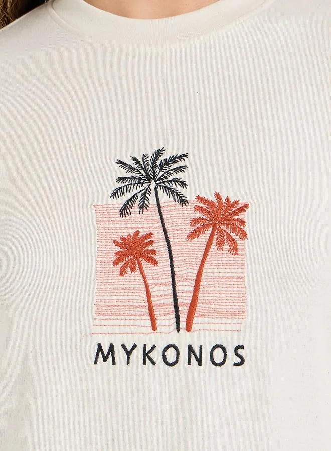 Styli Regular Fit Embroidery Detail T-Shirt