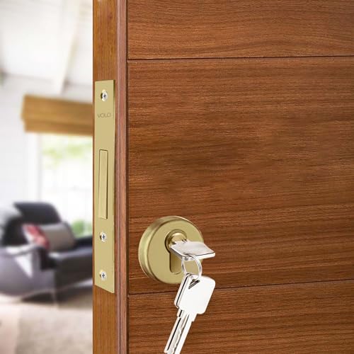 Volo Door Dead Lock with Brass 60mm Cylinder and computerised Keys for Exterior/Interior Door. (Antique Brass) - Image 1