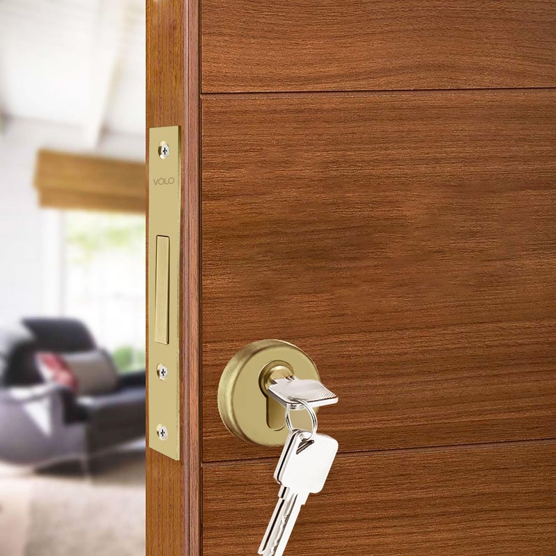 Volo Door Dead Lock with Brass 60mm Cylinder and computerised Keys for Exterior/Interior Door. (Antique Brass) - Image 4