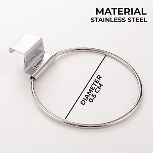 Kuber Industries Stainless Steel Towel Hanger for Bathroom|Multipurpose Napkin Holder for Bathroom & Kitchen|ZT-3121|Silver - Image 3