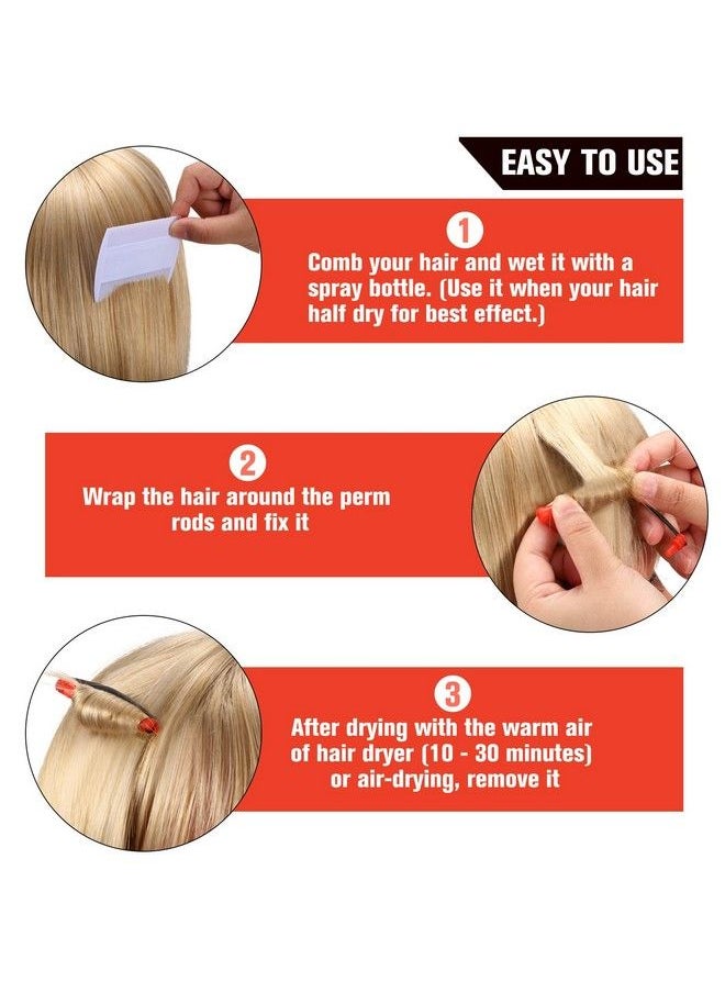 WILLBOND 84 Pieces Hair Perm Rods Hair Curling Rollers Perming Rods Curlers Cold Wave Rods For Hairdressing Styling Tools (Red0.2 Inch)  - Image 4