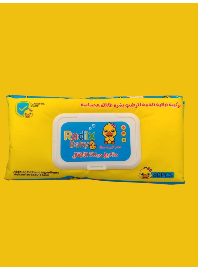 مناديل مبللة للاطفال ناعمة وسميكة 80قطعة - Image 3