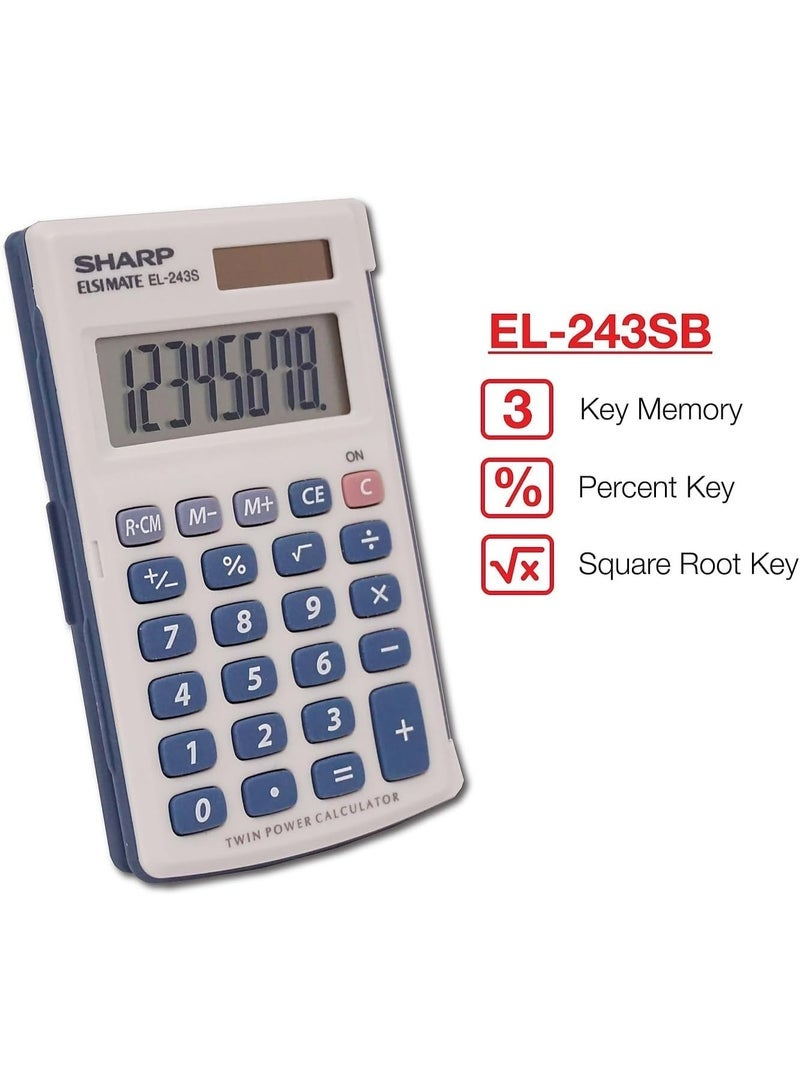 Sharp Electronics Dual 8-Digit Electric Calculator (EL-243S) - Image 4