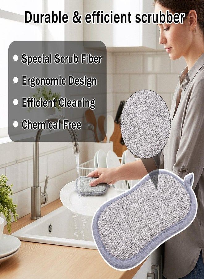 xozeooeu 28 Pack Multi Purpose Kitchen Scrub Sponges, Non Scratch Reusable Dual Sided Microfiber Dish Sponge for Cleaning Pots Pans Dishes - Image 5