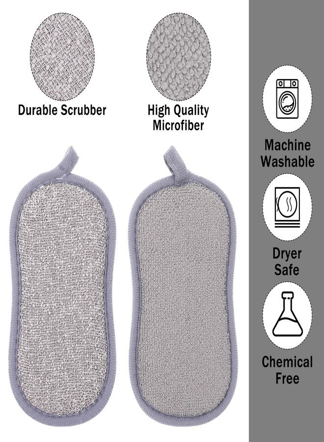 xozeooeu 28 Pack Multi Purpose Kitchen Scrub Sponges, Non Scratch Reusable Dual Sided Microfiber Dish Sponge for Cleaning Pots Pans Dishes - Image 3
