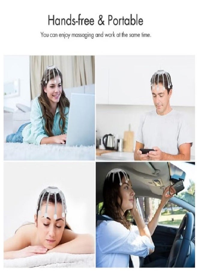 Generic Electric Head Massager Octopus Head Scratcher Rechargeable 360 Degree Head Scalp Massager for Hair Growth Stress Relief Better Sleep Versatile Massager  - Image 3