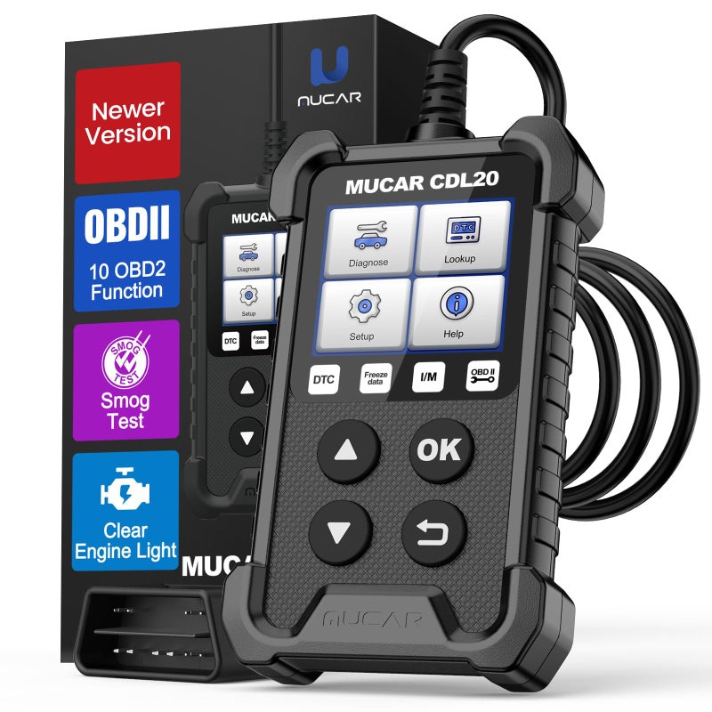 mucar OBD2 Scanner Universal OBD II code reader, CDL20 OBD2/EOBD Car Fault Diagnostic Tool with Full OBD2 Functions,Code Scanner for OBDII Protocol Vehicles Black - Image 1