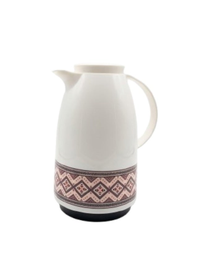 ميلريتش ترمس ميلريتش بريميوم 1.0 لتر - دلة عازلة للحرارة مع زجاج داخلي وردي - هيكل بلاستيكي أنيق للشاي والقهوة والمياه الساخنة - مقبض مقاوم للحرارة وقاعدة مانعة للانزلاق - Image 1