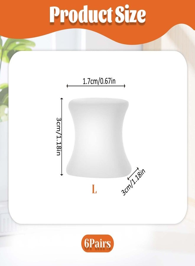WY LIGHTING LEVEL 12 قطعة من فواصل أصابع القدم الجل لتصحيح إبهام القدم، فواصل أصابع ناعمة، وسادات أصابع متداخلة، تقويم جل للرجال والنساء، الأنشطة الرياضية، مسامير القدم، أصابع القدم المعوجة، أصابع القدم المطرقية، تقويم وتخفيف الألم (6 لتر) - Image 2