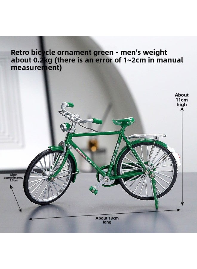 Simulated Alloy Bicycle Curved Handlebar Mountain Bike Metal Toy Model Mini Bicycle Boy Gift Ornament Hand-Made 