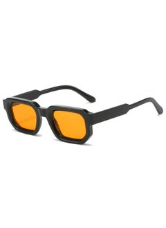 Generic 2023 Vintage Square Sunglasses Unisex Orange slices in black frame 