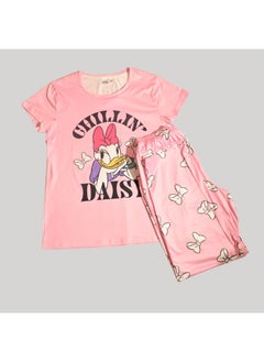 Daisy DAISY DUCK WOMENS SHORT SLEEVE PAJAMA SETS , SILKY POLYESTER  - Image 1