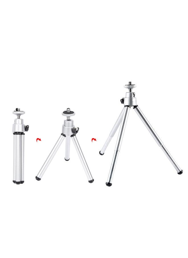 Thoraya 3PCS Aluminium Alloy Silver Stoving Varnish Mini Anti-Shake Telescope Tripod  - Image 4