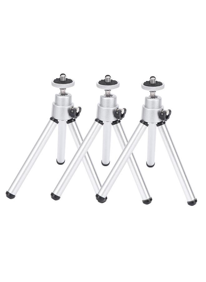 Thoraya 3PCS Aluminium Alloy Silver Stoving Varnish Mini Anti-Shake Telescope Tripod  - Image 1