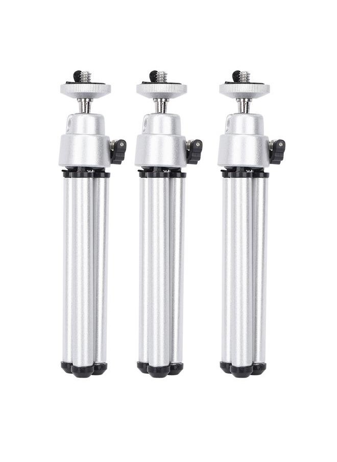 Thoraya 3PCS Aluminium Alloy Silver Stoving Varnish Mini Anti-Shake Telescope Tripod  - Image 2