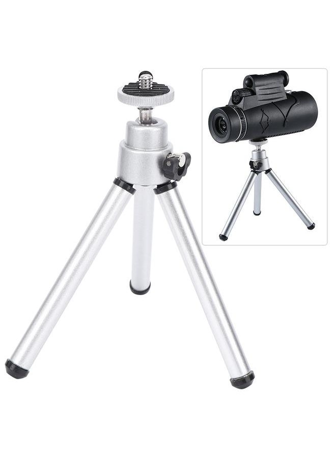 Thoraya 3PCS Aluminium Alloy Silver Stoving Varnish Mini Anti-Shake Telescope Tripod  - Image 5