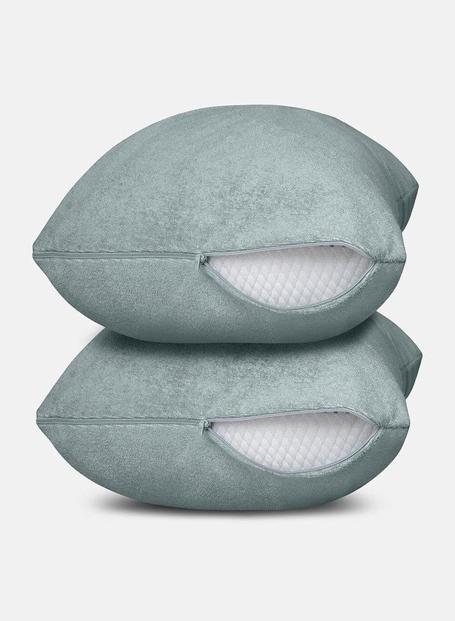 Sleepyhead Waterproof Bamboo Terry Pillow Protector, (28"x18", Set of 2, Grey) - Image 5