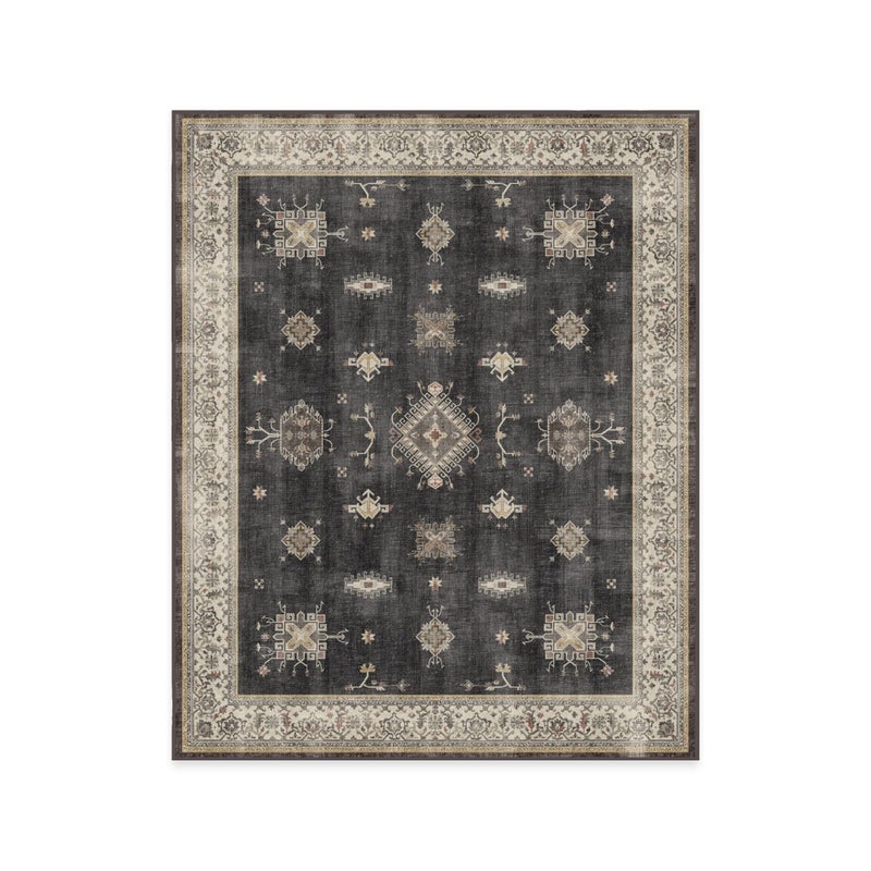 RUGGABLE Ruggable Washable 8x10 Large Area Rug Verena Dark Wood Premium Rugs for Living Room Bedroom Kitchen Office Classroom with Gripper Non Slip Pad 