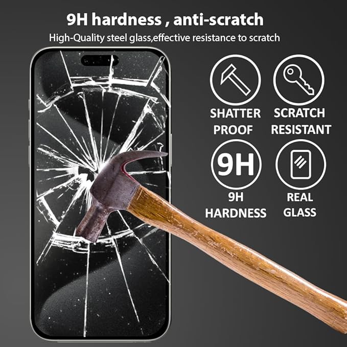 Privacy Screen Protector for iPhone 15 Pro, Anti-Spy 9H Tempered Glass, Case Friendly, Bubble-Free, HD Clear, Scratch Resistant Screen Guard - Image 3
