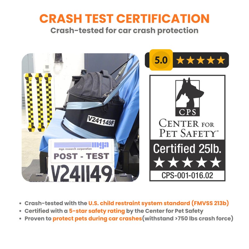 PawsInCar 3-in-1 Crash-Tested Cat & Small Dog Car Seat | Enclosed Cat Bed at Home | Top-Access Round Carrier for Easy Vet Checks & Reducing Travel Stress | 5-Star CPS Certified for Safe Pet Car Travel - Image 3