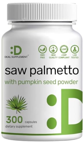 DEAL SUPPLEMENT Saw Palmetto Supplement with Pumpkin Seed, 300 Capsules | Promotes Prostate Health | DHT Blocker | Hair Growth Vitamins, Maintain Normal Urinary Frequency - Image 1