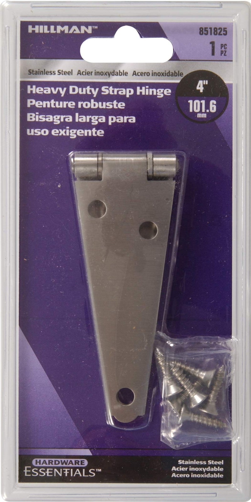 Hardware Essentials 851825 Heavy Duty Strap Hinges Stainless Steel 4"" - Image 2