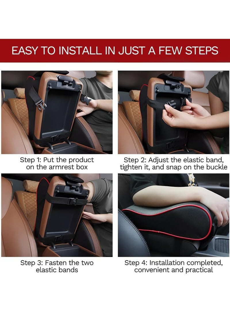 Car Armrest Memory Foam American with Leather Cover High Quality and Phone Holder Suitable for Most Cars - Image 3